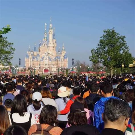 上海迪士尼人山人海 游客排队4小时